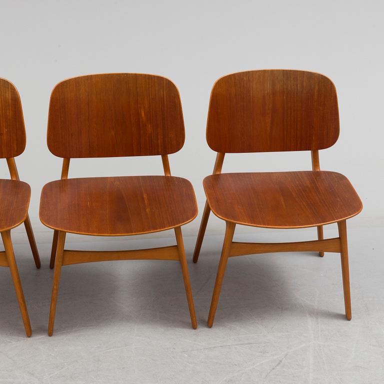 BØRGE MOGENSEN, A set of four chairs, model 155, second half of the 20th century.