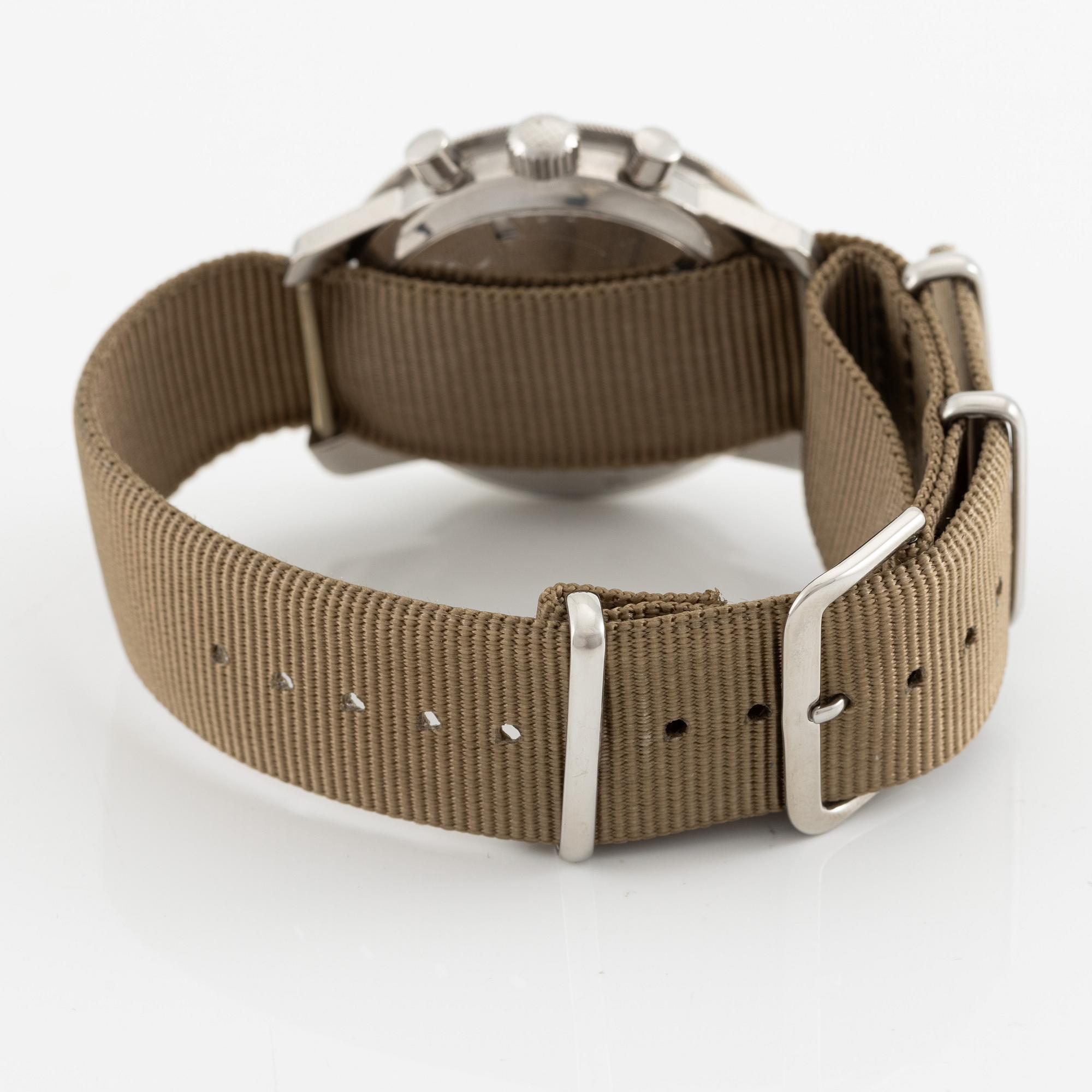 Lemania, "Viggen", "Tre Kronor", chronograph, wristwatch, 42 mm.