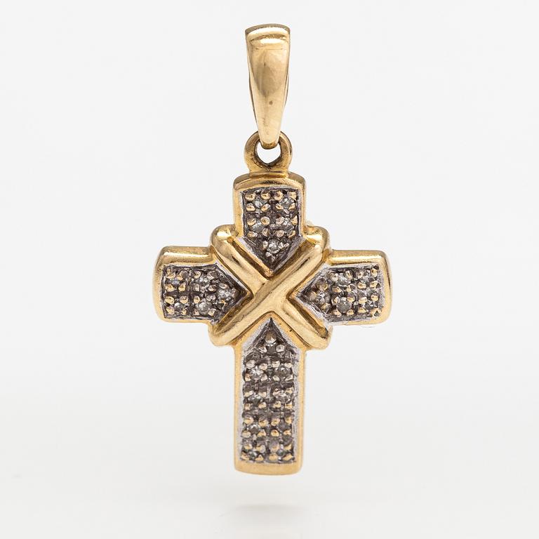 Hänge, 14K guld, diamanter 0.12 ct tot enl gravyr.