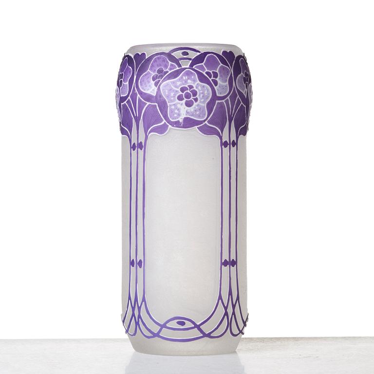 Fritz Blomqvist, an Art Nouveau cameo glass vase, Orrefors, Sweden ca 1915.