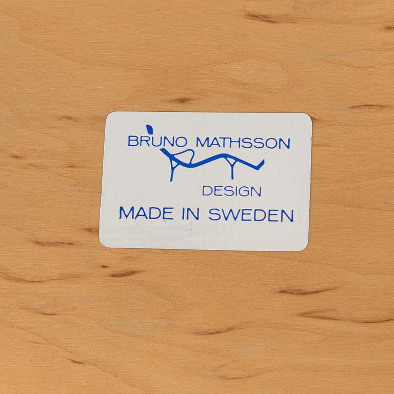 Bruno Mathsson, a birch and chrome 'Karin' coffee table.