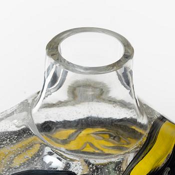 Ulrica Hydman-Vallien, a painted glass vase, Kosta Boda, ed 8/30.