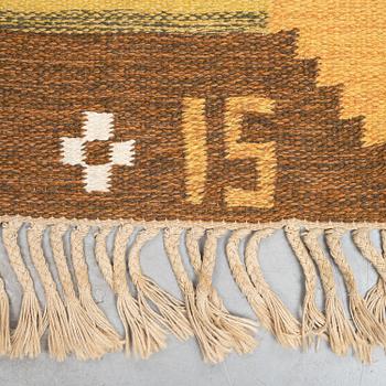 Ingegerd Silow, a carpet, flat weave, ca 214,5 x 135 cm, signed IS.
