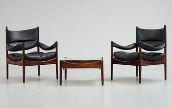 FÅTÖLJER ett par, samt BORD, "Serie Modus" Kristian Solmer Vedel, Søren Willadsen, 1963.