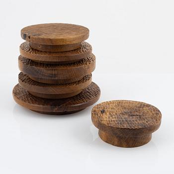 Magnus Ek, a set of six red oak serving plates for Oaxen Krog.