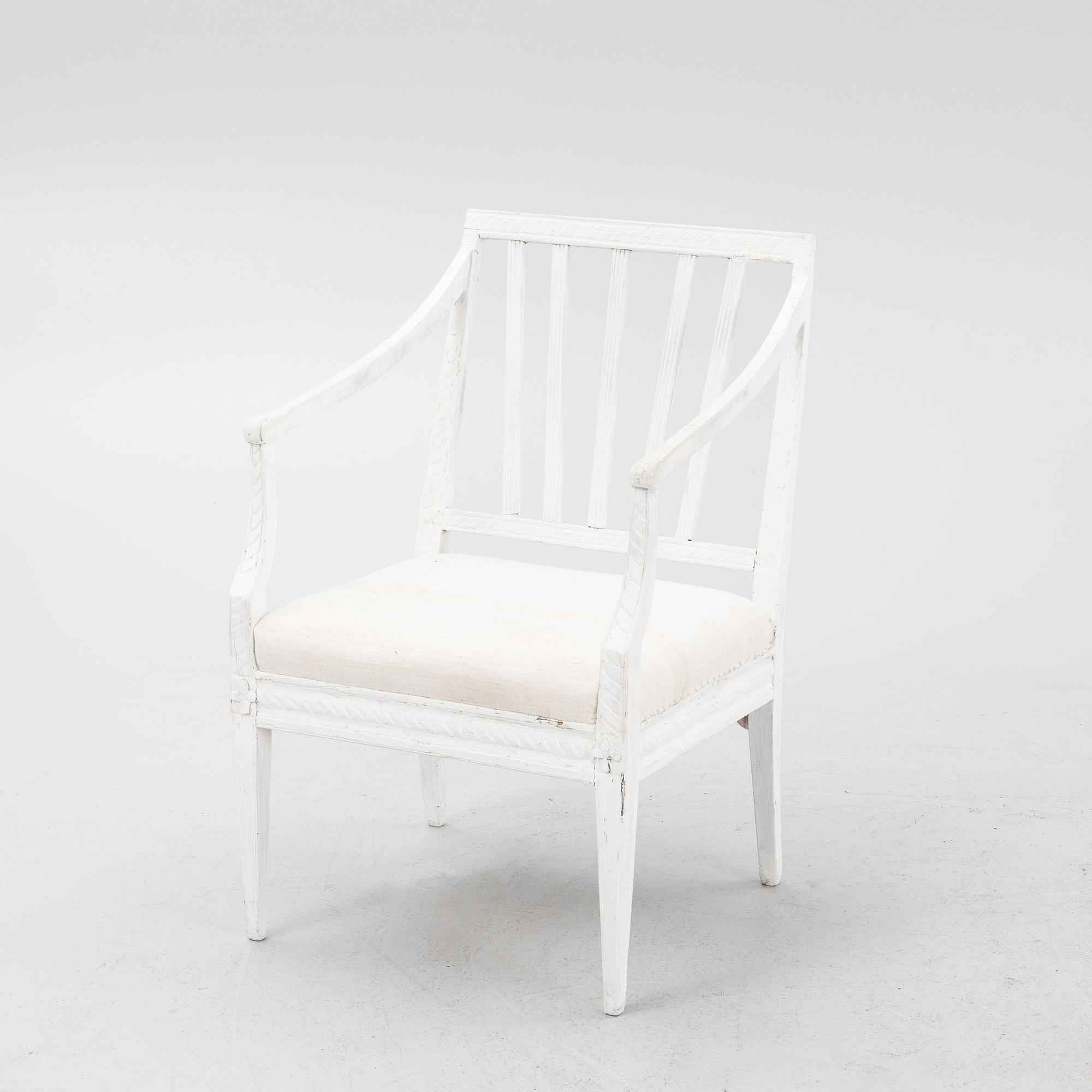 Karmstol, omkring år 1800, Sengustaviansk.