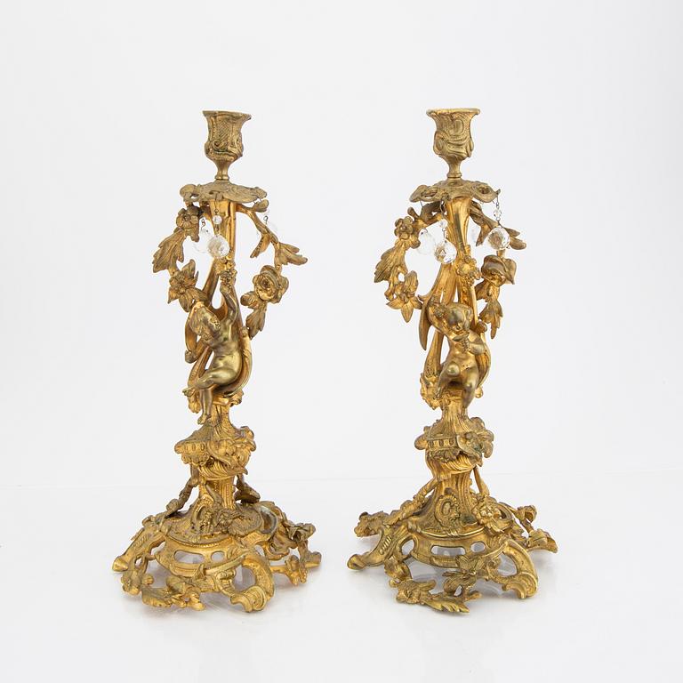 A pair of late 19th century Neo Rococo candelsticks.