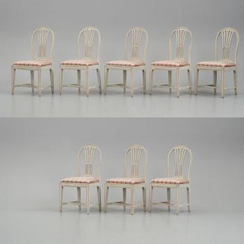 A set of five Gustavian chairs by C J Wadström. (Three later copies will follow the lot).