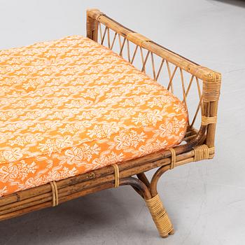 A rattan daybed, second half of the 20th century.