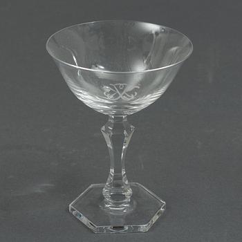 Elis Bergh, a 38-piece 'Gustaf Adolf' glass service, Kosta.