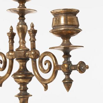 A pair of candelabras, No 72, E A Naeslund, Eskilstuna, circa 1900.