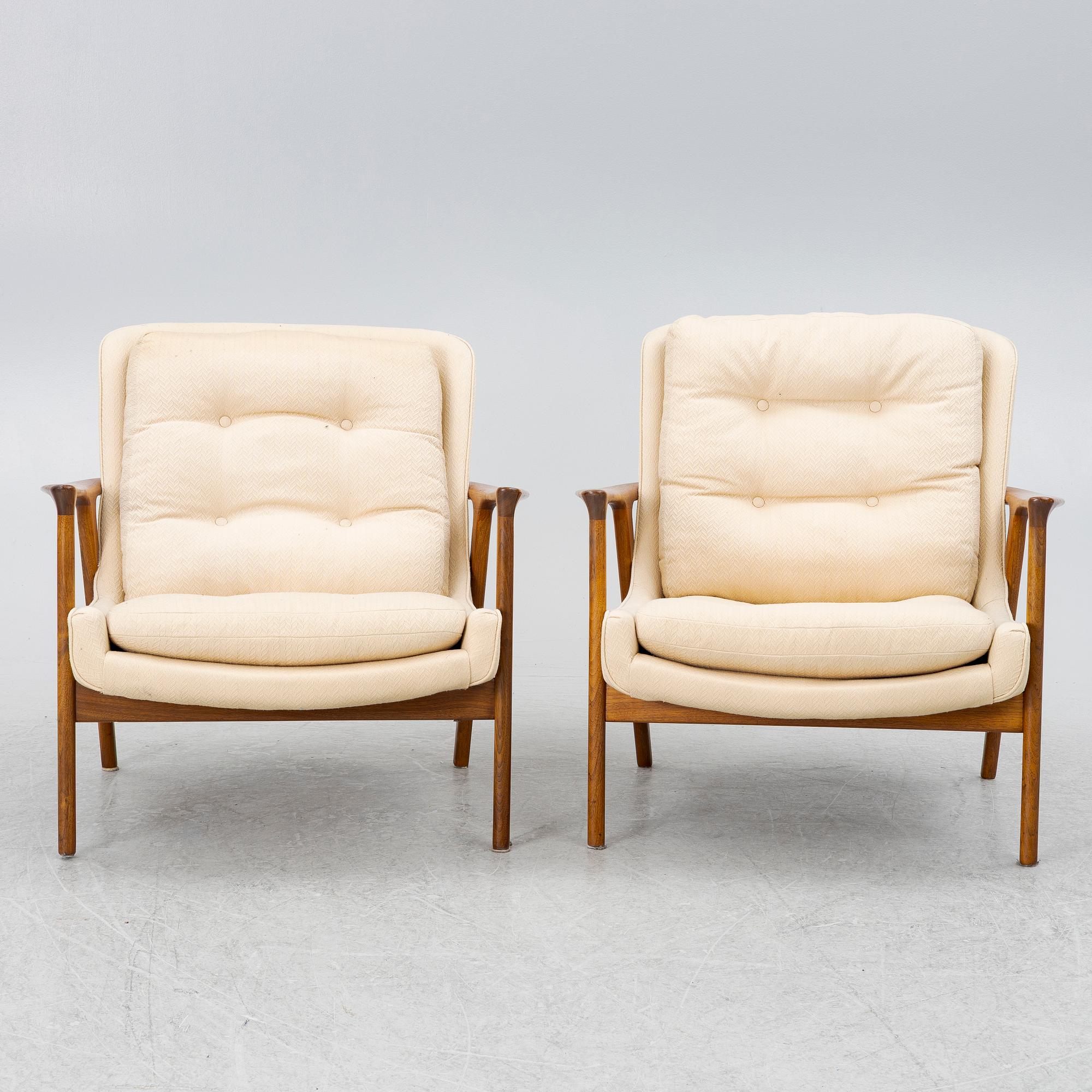Inge Andersson, armchairs, a pair, "Tunis", Bröderna Andersson, designed circa 1965.