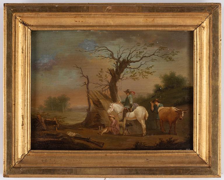 Unknown artist, 18th Century, a pair, oil on panel.