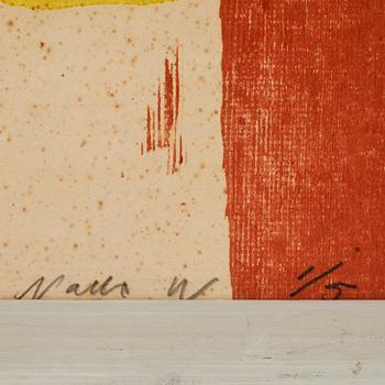 NALLE WERNER, färglitografi, uppfodrad på pannå, signerad och numrerad 1/5.