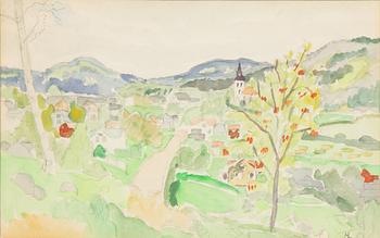 Hilding Linnqvist, Landscape with church.