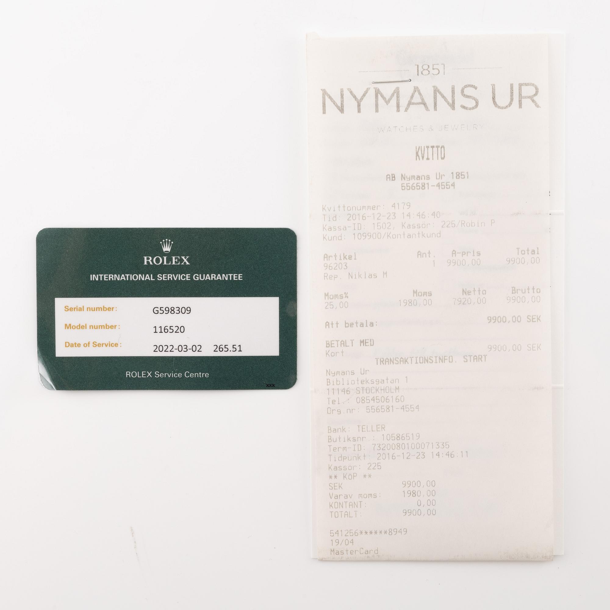 Rolex, Cosmograph, Daytona, wristwatch, chronograph, 40 mm.