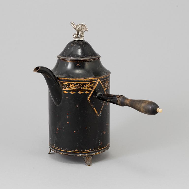 KAFFEKANNA, koppar, sengustaviansk, i O.F Richmans art, sannolikt Falun 1800-talets början.