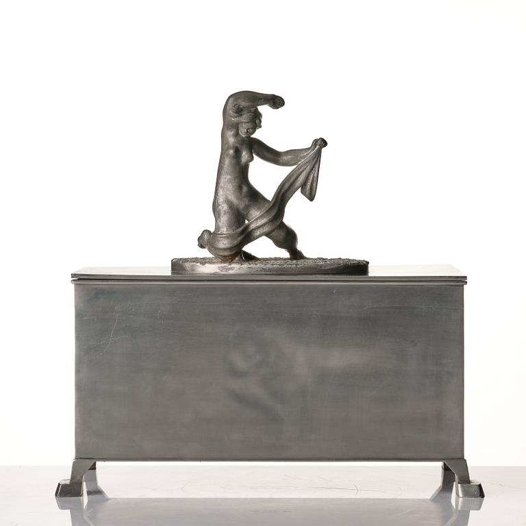 Nils Fougstedt, & Thorvald Alef, a pewter case, Firma Svenskt Tenn, Stockholm 1930.