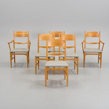 Six CARL MALMSTEN oak chairs, 'Calmare Nyckel' from Åfors möbelfabrik.