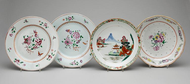 PARTI PORSLIN, 4 delar, Kina, Qianlong, (1736-95).