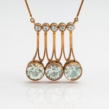 Kaunis Koru, A 14K gold and aquamarine necklace. Helsinki 1962.