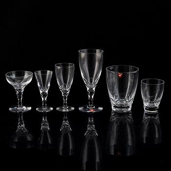 Ingeborg Lundin, 65 pieces glass, 'Carina', Orrefors.