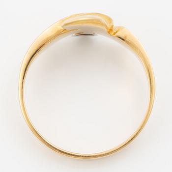 Lapponia, ring 18K gold set with a round brilliant-cut diamond, Finland 1981.