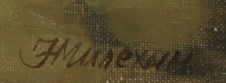 OKÄND KONSTNÄR, olja på duk, Ryssland. Sign och dat a tergo 1990.