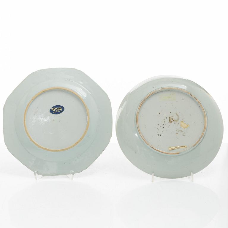 Tallrikar, 14 st, porslin, Kina, 1700-1800-tal.