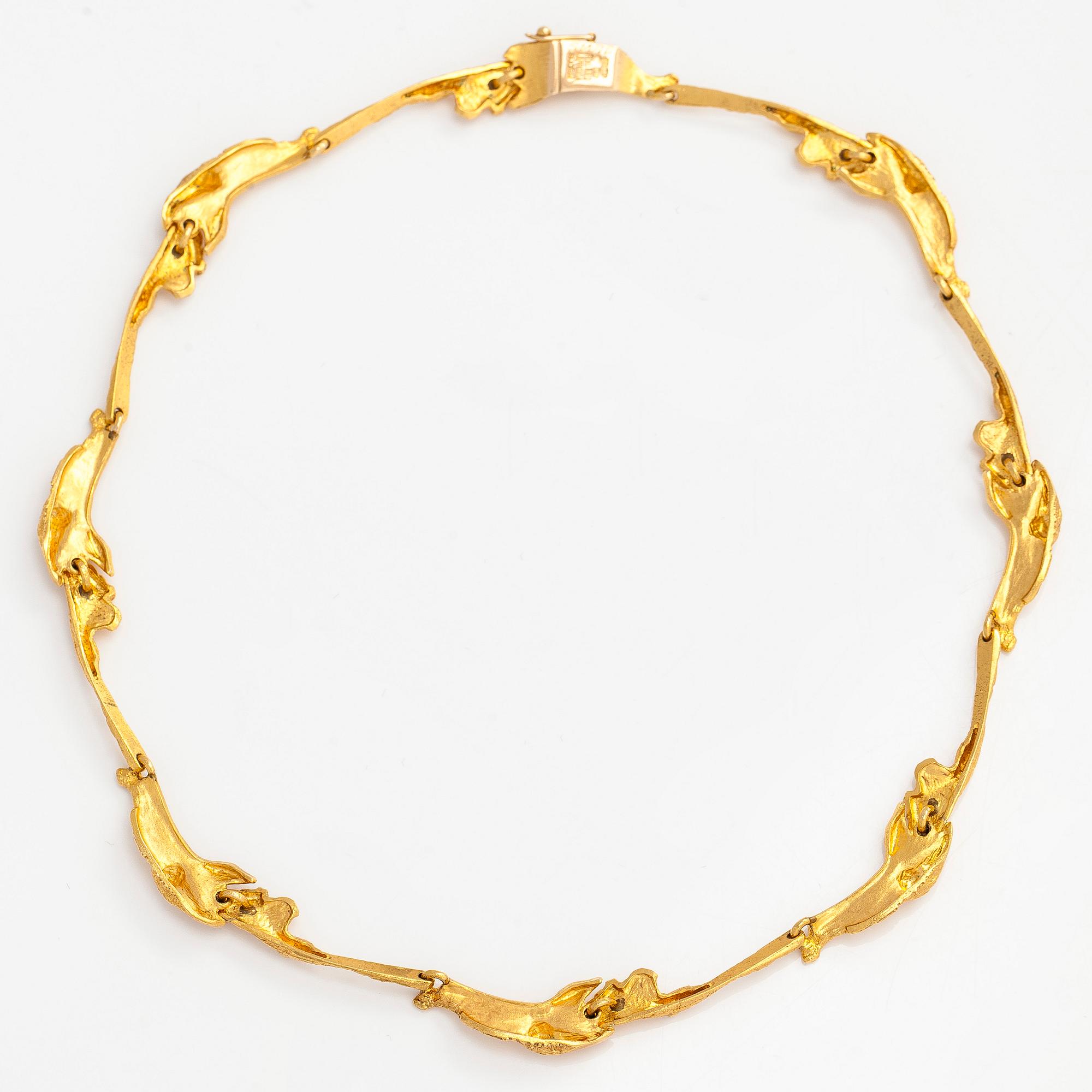 Björn Weckström, a 14K gold 'Orchid Psychedelic'  necklace for Lapponia 1973.