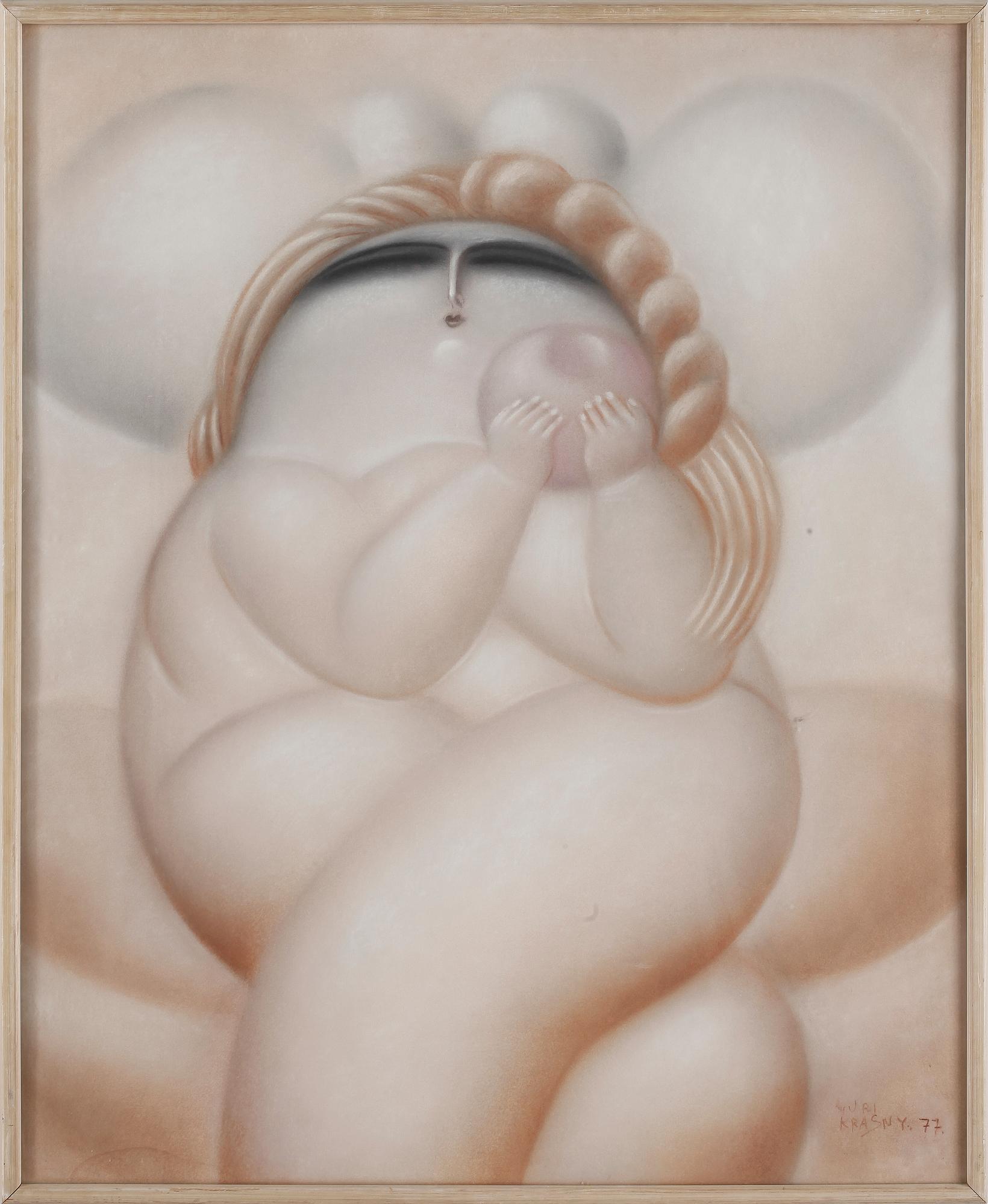 YURI MIHAILOVICH KRASNY, pastell. Sign o dat 77.