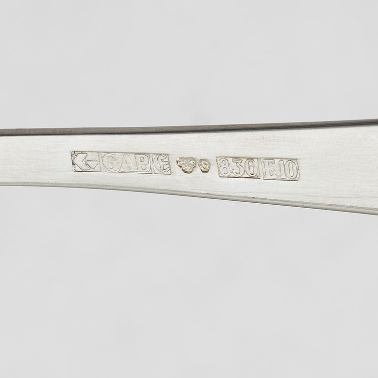Jacob Ängman, Bestickuppsättning, 75 delar, silver, "Rosenholm", GAB, Eskilstuna, bl a 1978.