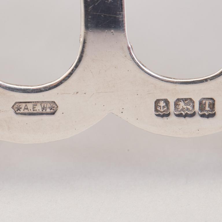 A pair of TOASTRACK, Arnald E Williams, Birmingham, 1943, silver.