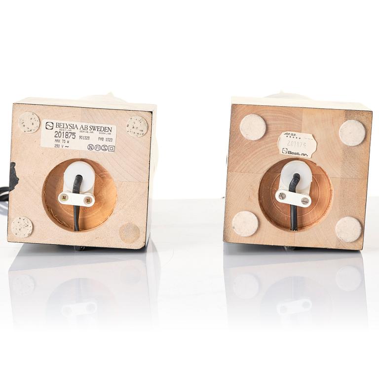 Olle Anderson, a pair of "Mondrian" table lamps, Belysia AB, Sweden, 1980s.