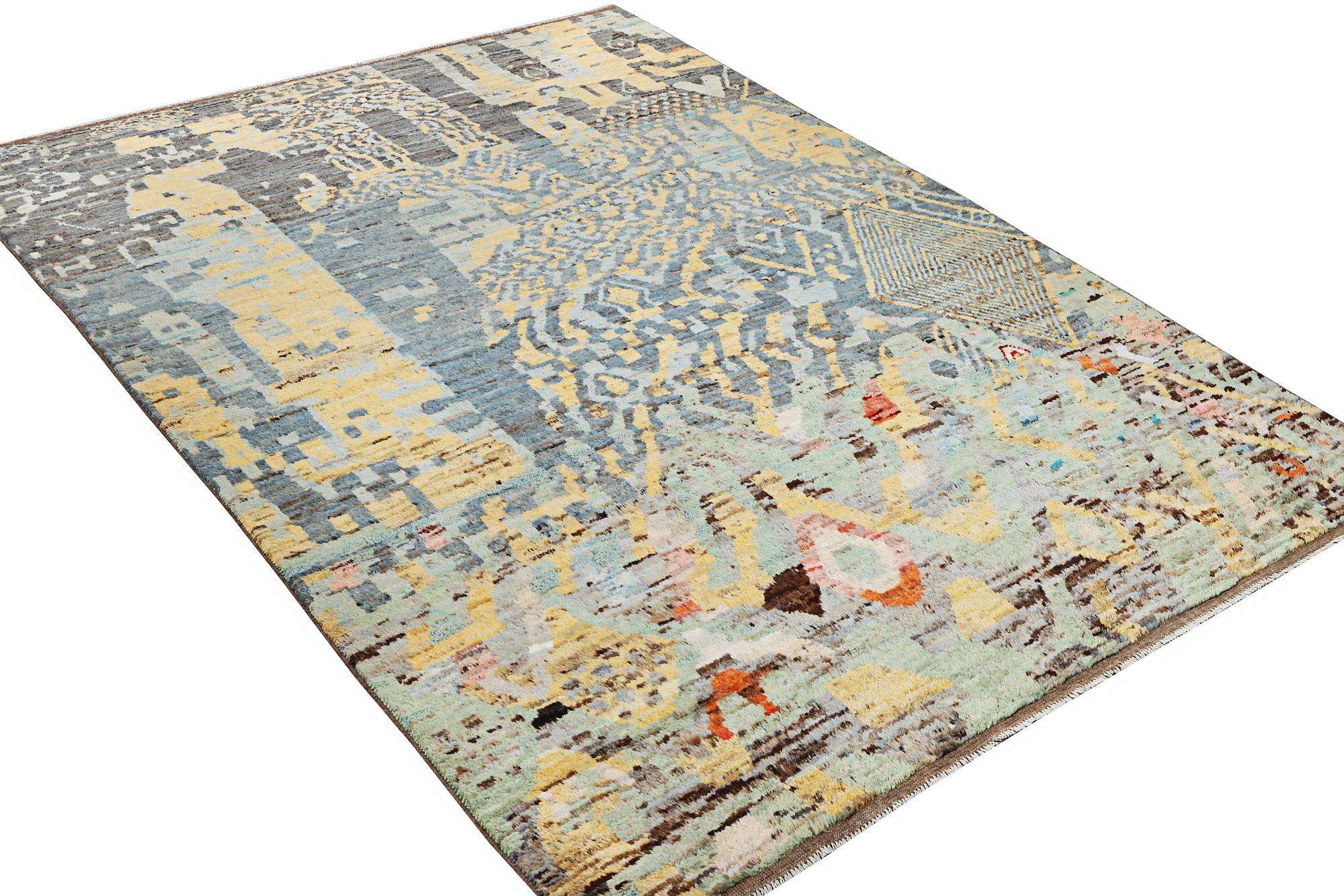 A Moroccan carpet with modern design, c. 298 x 203 cm.