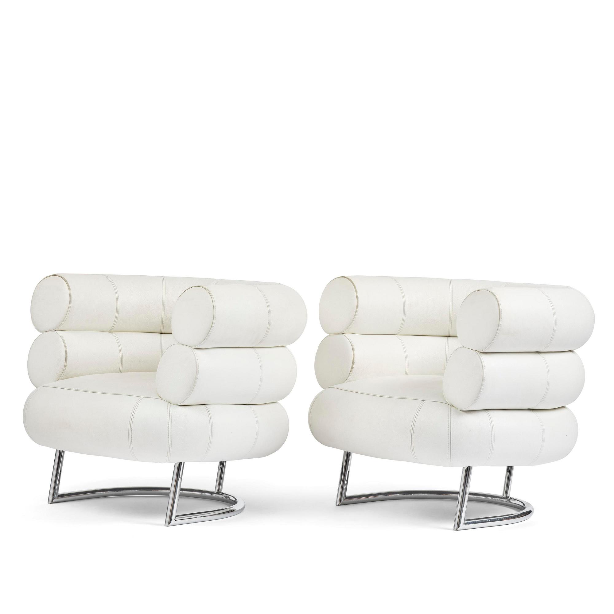 Eileen Gray, fåtöljer, ett par, "Bibendum", ClassiCon, Tyskland, efter 1990.