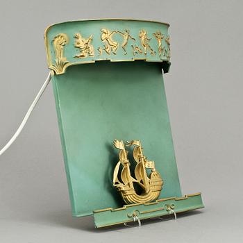 VÄGGLAMPA, art deco, 1900-talets första kvartal.