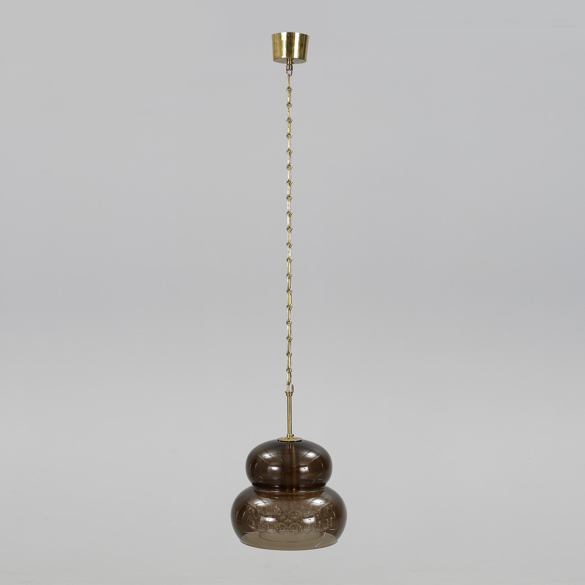 TAKLAMPA, "Bubblan", Carl Fagerlund, Orrefors, 1960-70-tal. Höjd 37 cm.