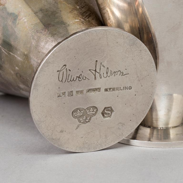 WIWEN NILSSON, a pair of sterling silver cups, Lund 1970.