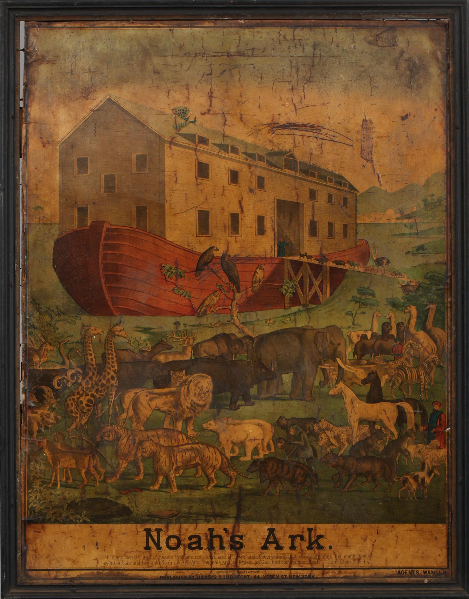 AFFISCH, Noaks Ark, New York, 1800-talets andra hälft.