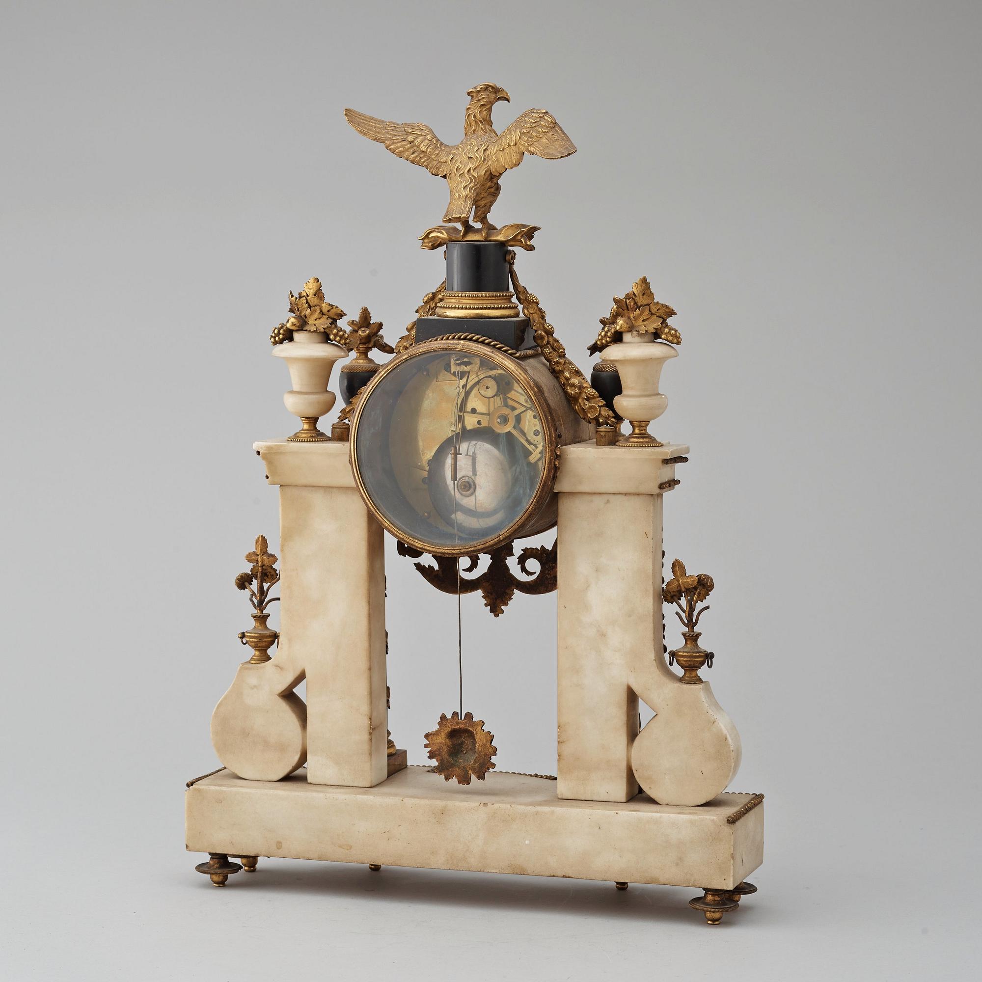 A Louis XVI late 18th century mantel clock.