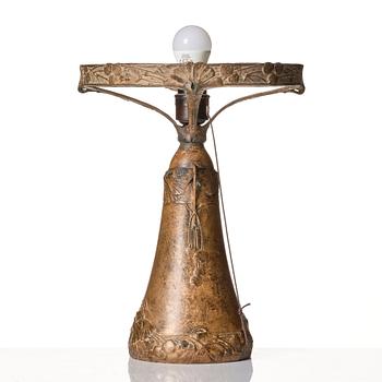 A. Granberg & Hugo Elmqvist, a patinated bronze table lamp, Stockholm, early 20th century.
