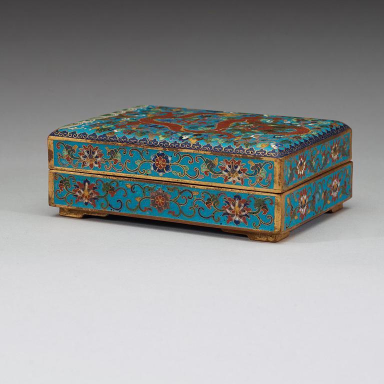 A cloisonne box with cover, Qing dynasty 19th century.