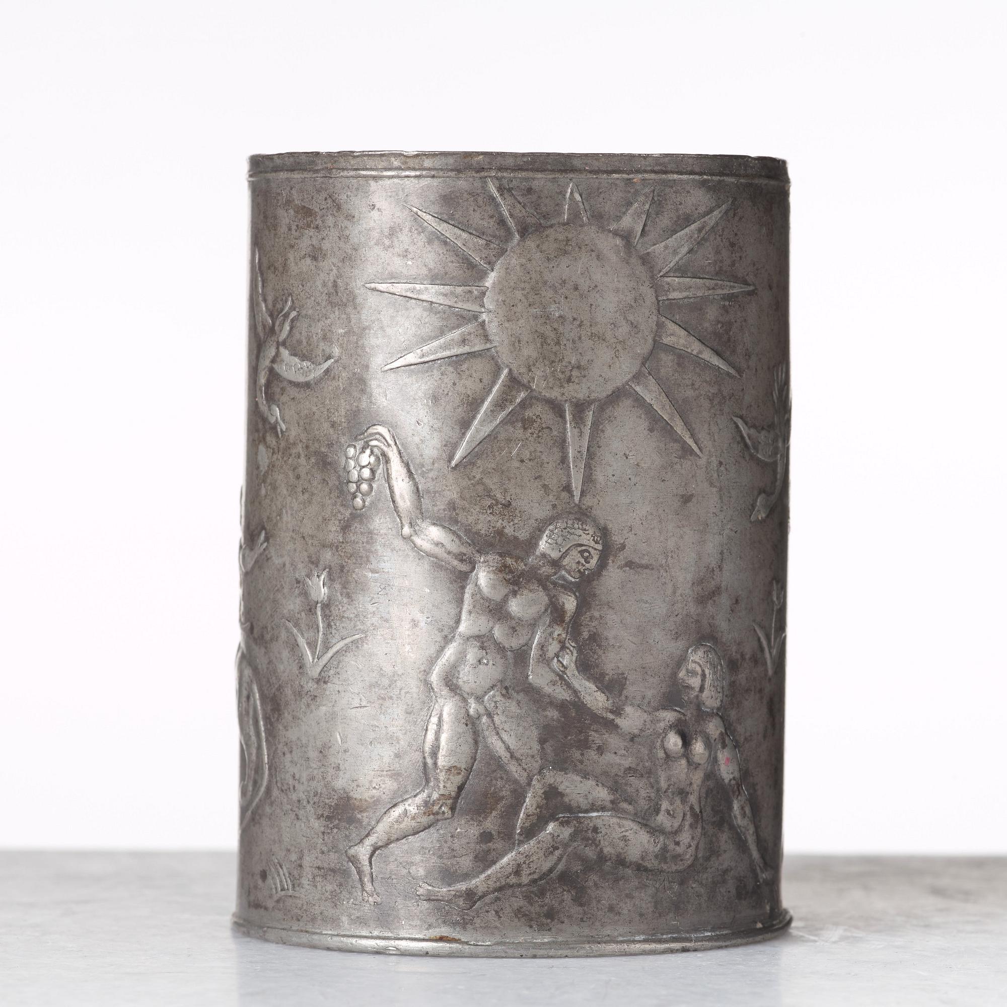 Nils Fougstedt, NILS FOUGSTEDT, a set of four pewter items, Svenskt Tenn, Sweden ca 1928.