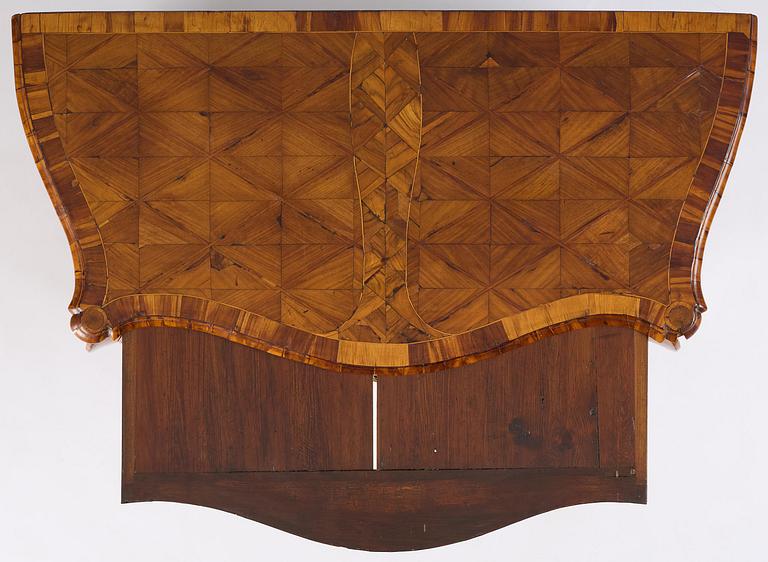 A Swedish parquetry rococo commode, Stockholm, later part 18th century.