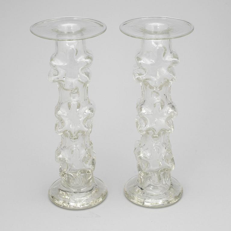 LJUSSTAKAR, 4 st, glas, Erkkitapio Siiroinen, Riihimäen Lasi, 1900-talets slut.