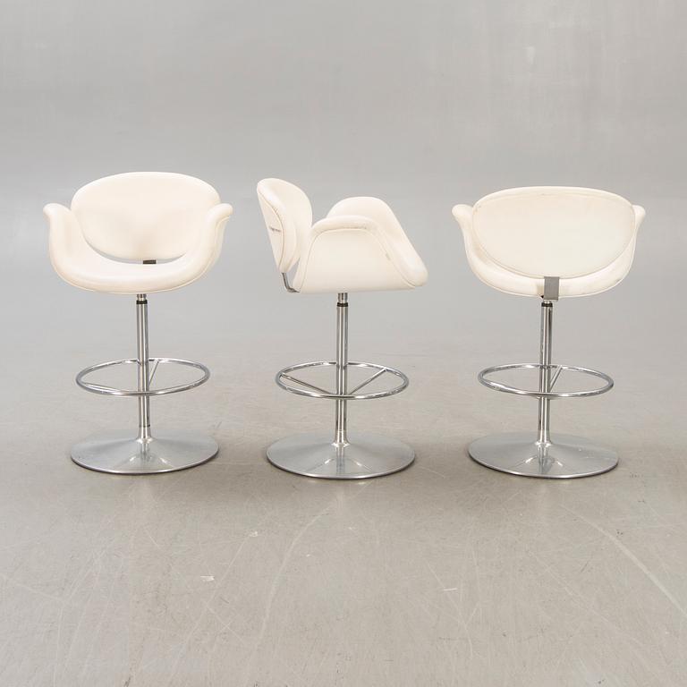 A set of six Tulip leather bar stools by Pierre Paulin for Artifort Netherlands later part of the 20th century.