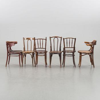 STOLAR 6 st jugend tidigt 1900-tal bla Thonet och Mundus.