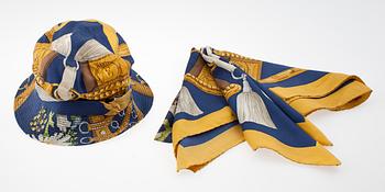 91. A Hermès silk scarf, "Aux Champ".