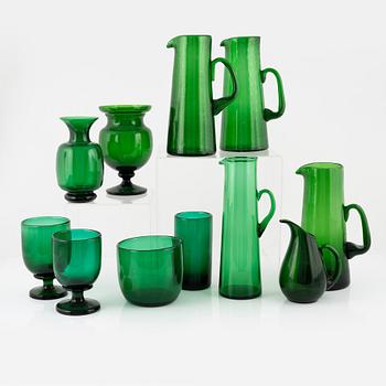 Glass pitchers and vases, second half of the 20th century (11 pieces).
